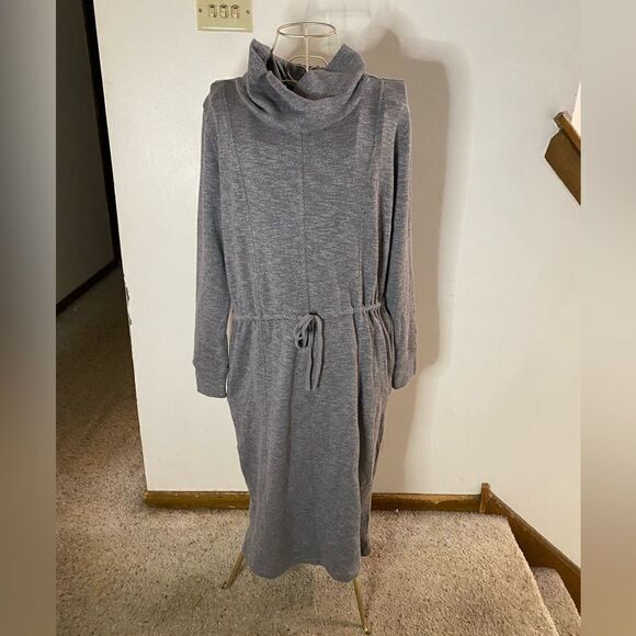 NWT Caslon grey midi sweater dress size small 79% cotton - Picture 7 of 8